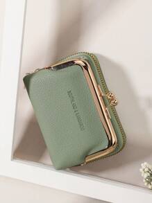 SOUTHLAND&KANGAROO 字母女士钱包 短款 PU 皮革 S 拉链和搭扣 多功能 大容量包 零钱卡夹 轻便 时尚 现代商务 拉链信用卡 商务休闲 教师节 教师礼物 周年纪念 生日礼物 女士 白领 女士钱包 钱包 小钱包