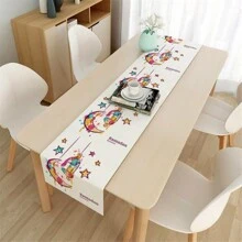 4# 1pc Single-Layer 33*180cm Decorative Table Runner, Festival Home Gift, Long Tablecloth, Placemat With Moon And Dustproof Cover - 4#ZYZQ33X180CM - View 1