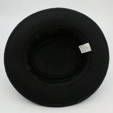 1入組Breaking Bad《絕命毒師》豬派帽，捲邊平頂呢帽，適用於沃爾特·懷特(Walter White)戲服 - 黑色 - 查看 2