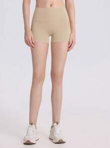 High Waist Naked Sensation Tight Yoga Leggings, Peach Lifting Sport Yoga Pants For Women - 咖啡棕 - 查看 5