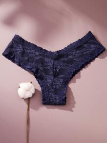 3pcs/Set Women's Lace Hollow Out Flower Design Sexy Thongs Lingerie