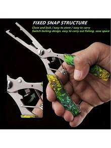 1pc Multifunctional Fishing Pliers, Stainless Steel Curved Mouth Fish Pliers, Line Cutting Hook Binding Fish Pliers - Grey - View 2