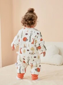 Túi ngủ dệt kim dày dặn ấm áp 3.5TOG mùa thu/đông cho trẻ em, túi ngủ in hình hoạt hình có tay áo rời, unisex - Như hình ảnh - Xem 7