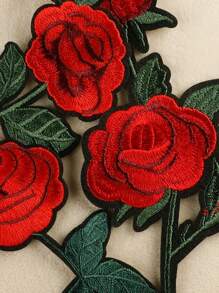 1set/3pcs Embroidered Rose Patches For Clothing, Hat, Bag Diy Iron-On Applique