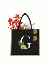 Túi xách màu đen in chữ 1 chiếc với thiết kế viền vải lanh màu vàng, đơn giản và hào phóng, quà tặng ngày lễ tình nhân, túi quà cưới cá nhân cho phù dâu nữ, túi trang điểm, túi lưu trữ du lịch đơn giản, ví mỹ phẩm màu trơn, túi trang điểm du lịch sức chứa lớn: Rất thích hợp cho hoạt động ngoài trời Sắc đẹp! Thích hợp cho đám cưới, bãi biển và ngày lễ, đây là một món quà tuyệt vời cho phụ nữ, mẹ, giáo viên, bạn bè và phù dâu. Túi lớn thích hợp cho học sinh, sinh viên đi học trở lại và giáo viên. Nó là - màu đen - Xem 33