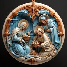 創意跨境膠體扁平聖誕樹裝飾,可愛的圓形膠體材料 - 彩色 - 查看 1