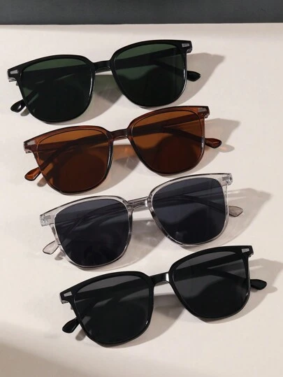 经典方形 PC 时尚眼镜适合夏季海滩度假、户外、旅行日常佩戴