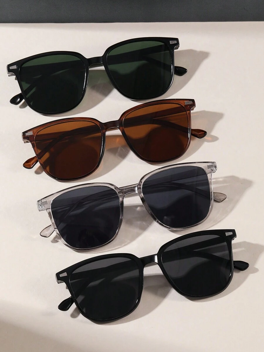 经典方形 PC 时尚眼镜适合夏季海滩度假、户外、旅行日常佩戴 - 彩色 - 查看 1