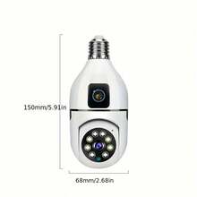 Vavupo 1080P WIFI Bulb Camera Wireless Baby Monitor Dual Lens Color Night Vision Two-Way Audio Indoor Video Surveillance CCTV Cameras - White Camera - View 8