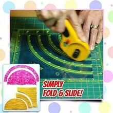 Conjunto De Reglas De Costura De 3 Paquetes, Regla De Corte De Círculo De Acolchado Con Formas De Arco, Abanico Y Hexágono, Plantilla De Acrílico Transparente Para Medir, Cortar Y Acolchar Manualidades De Costura Diy - Multicolor - Ver 5