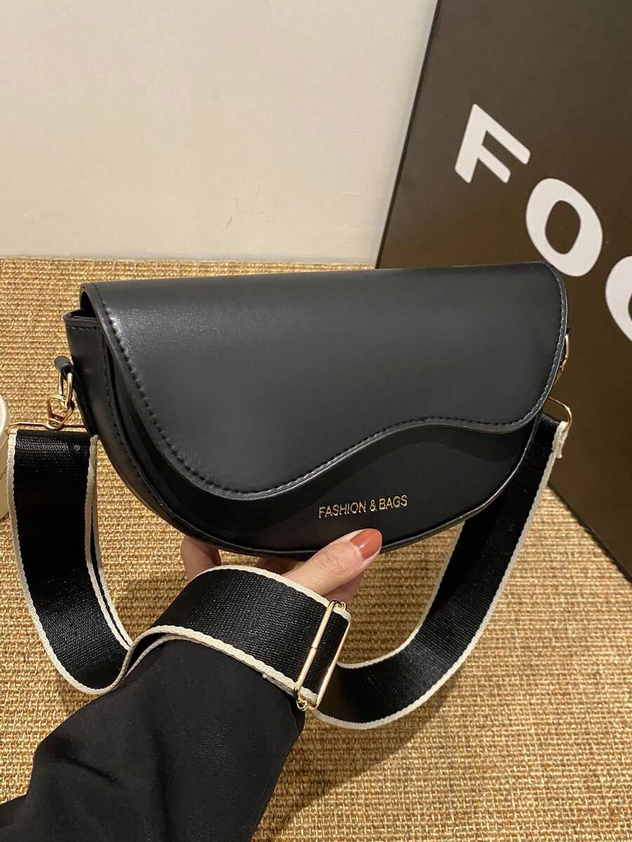 1pc Fashionable Solid Color Simple Flap Design Mini Shoulder Bag Suitable For Women's Daily Use, Date Gift