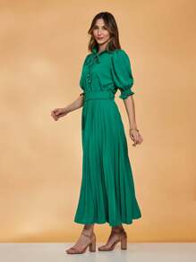 Women Dresses - màu xanh lá - Xem 2