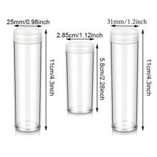 2pcs 25/27/30mm Coin Collection Tube, Round Clear Plastic Coin Holder Storage Case With Screw Lid - Clear - View 2