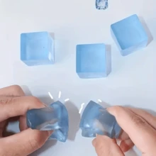 1 Miếng Khối băng Hình dạng Chống căng thẳng TPR Đồ chơi bóp , Hoàn hảo Đồ chơi Giảm Căng thẳng Cho mùa hè , Sinh nhật & Quà tặng lễ hội - Màu xanh lam - Xem 2