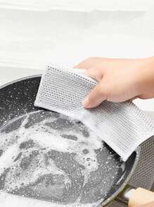 1片銀絲廚房清潔布,不沾油洗碗巾 - 銀色 - 查看 1