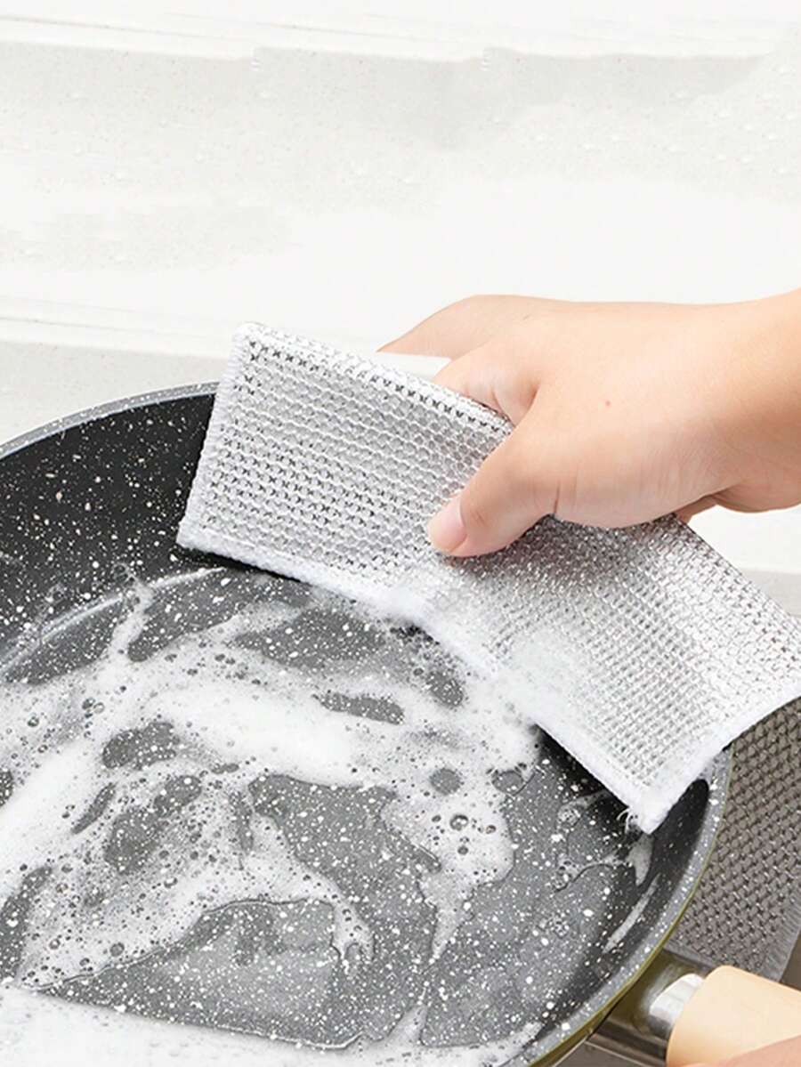 1片銀絲廚房清潔布,不沾油洗碗巾 - 銀色 - 查看 1