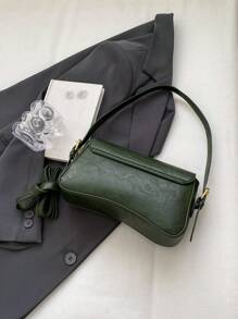 時尚女式斜背包 - 綠色 - 查看 6