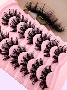 7 Paia Ciglia Finte Wiapy Wet Manga D-curl In Stile Giapponese Per Cosplay Con Effetto Anime Da 19mm, Effetto Fatato ciglia finte, ciglia finta - nero - Visualizzare 1