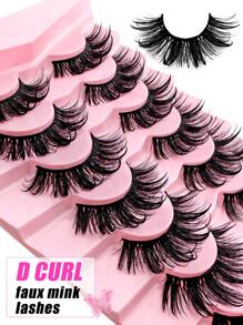 7 Paia Ciglia Finte Wiapy Wet Manga D-curl In Stile Giapponese Per Cosplay Con Effetto Anime Da 19mm, Effetto Fatato ciglia finte, ciglia finta - nero - Visualizzare 8