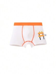 4pcs/Pack Young Boy Construction Vehicle Printed Boxer Briefs, Kids Underwear Shorts Set