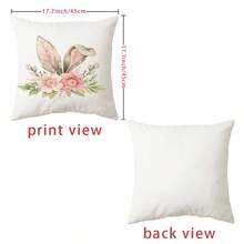 4pcs lễ Phục sinh Con thỏ & Trứng In Đào Da Vỏ gối , màu trơn Đệm sofa Loại vỏ , Nhà  Trang trí Ném Vỏ gối Đối với Phòng khách , Phòng ngủ ( Gối Cốt lõi Không bao gồm ) - màu xanh lá - Xem 2