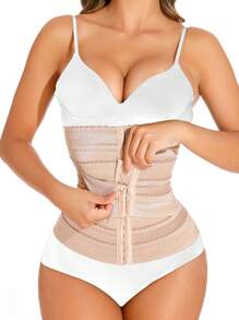 優質超緊控製女用腰部訓練帶 - 先進的 Flexi-boning 塑身衣,增強腹部支撐,無縫貼合,可調節瘦身收腹控制,運動 - 杏色 - 查看 4