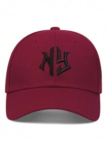 1 Mũ bóng chày thêu chữ hình học NEW YORK cho nam, Mũ giải trí chống nắng có thể điều chỉnh ngoài trời, thích hợp khi đi du lịch, kỳ nghỉ ở bãi biển trên đường phố mùa xuân và mùa thu - Màu Đỏ Sâu - Xem 2