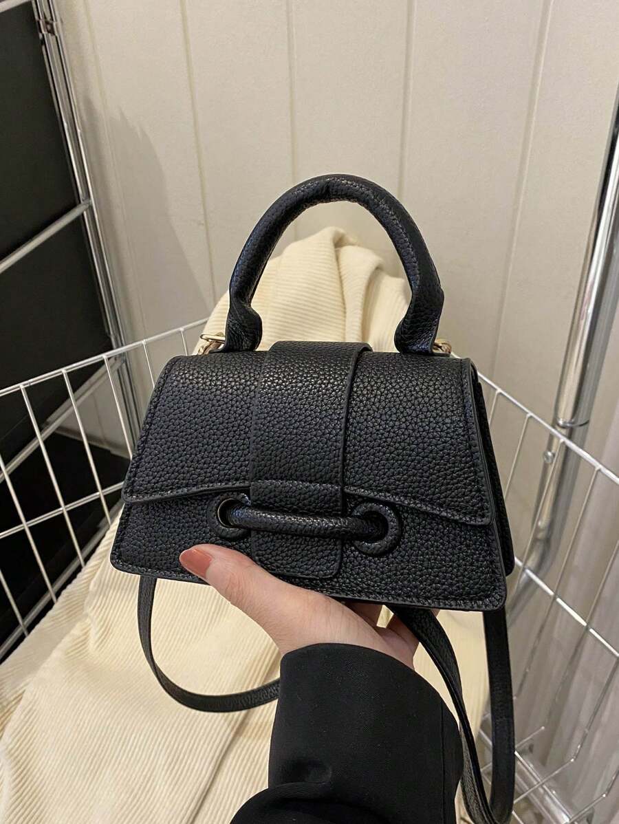 迷你純色簡約斜跨包,優雅的pu肩背包,時尚休閒手提包,手機包,化妝包,適合女性日常使用