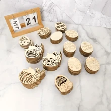 10pcs Paintable Wooden Easter Egg Ornaments (Includes Jute Rope & 6 Random Color Watercolor Pens), DIY Crafts Decoration, Suitable For Holiday Hunt Party, Painted Bunny Egg Wood Pendant