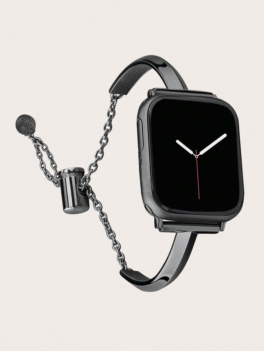 不鏽鋼錶帶相容於 Apple Watch 錶帶 38 毫米 40 毫米 41 毫米 42 毫米 44 毫米 45 毫米 Apple Watch SE 系列 9 8 7 6 5 4 3 2 1，纖薄多功能男士/女士手鐲 - 黑色 - 查看 1