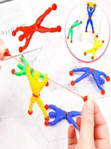 10/20/30pcs Wall Climbing Man/Wall Spider Sticky Toy That Can Flip And Stick To The Wall As A Stress Relief Toy And For Daily Play (Random Color)