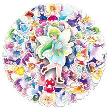 50張手繪原創卡通精靈創意裝飾貼紙,適用於手機殼、筆記本、行李箱diy裝飾 - 彩色 - 查看 3