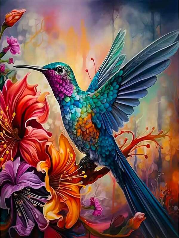 Pintura Por Números Para Adultos, Lienzo De Colibrí Para Colorear Por Números Para Adultos, Kits De Pintura Por Números Para Decoración De Habitaciones, Regalo Ideal De 15,7 X 19,7 Pulgadas, Sin Marco (40 X 50 Cm)