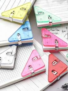 10pcs/Pack Mixed Color Plastic Triangle-Shaped Clips / Folders (For Documents Or Paper)
