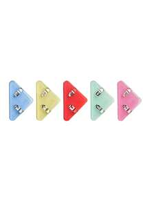 10pcs/Pack Mixed Color Plastic Triangle-Shaped Clips / Folders (For Documents Or Paper)