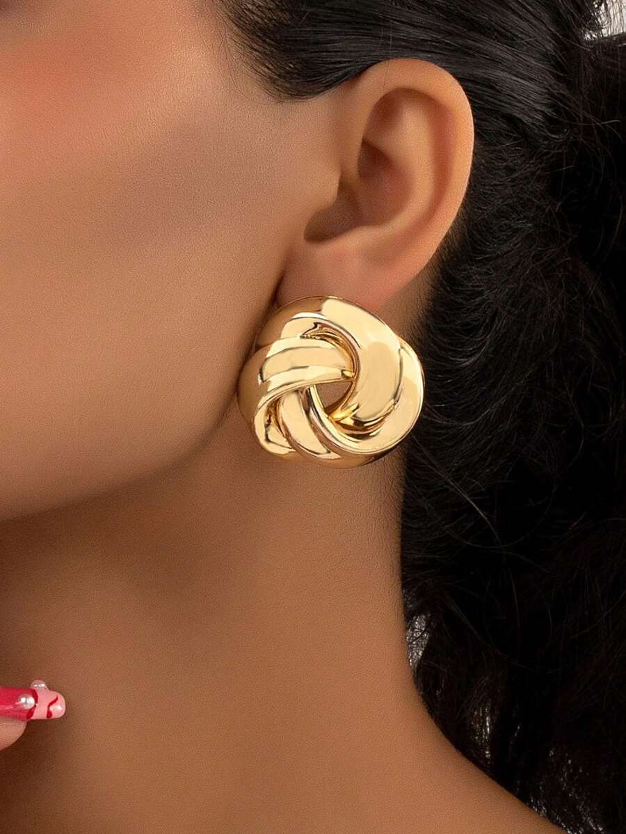 Mới Mùa hè Đúng mốt Và Đáng yêu Kim loại hình học Vượt qua Đĩa nhạc & Hoa Bông tai stud , Kẹp Hoa tai , A Qủa tặng Đối với Bạn thân nhất Hoặc Hợp thời Cá nhân Hoa tai , Với bờ biển Boho Hoa tai - Vàng - Xem 1