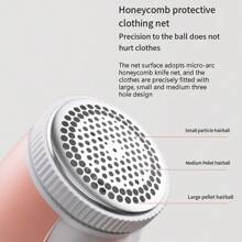 Usb Powered Lint Remover, Portable Fabric Shaver Clothes Fuzz Razor, Sweater Shaver For Clothing, Couch, Carpet, Curtain - Pink - View 4