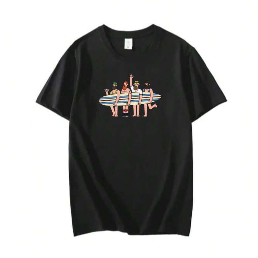 Men T-Shirts - 黑色 - 查看 1