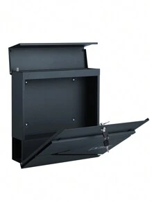 SONGMICS Wall Mounted Post Box With Newspaper Holder, Keys, Easy To Install, Modern Design, Charcoal Grey - Dark Grey - View 6