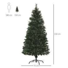 HOMCOM Árbol de Navidad 150 cm Artificial con 219 Agujas de Pino de PVC Ignífugo Base Plegable y Soporte de Acero Montaje Rápido Decoración Navideña para Interiores Verde - Verde - Ver 3