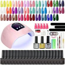 Nail Art Set Acrylic Manicure Kit Led Uv Lamp Dryer Matte + Glossy Top & Base Coat Gel Nail Polish Accessories All Seasons - Yellow - View 1