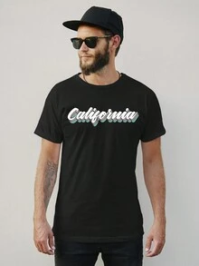 Men T-Shirts - 黑色 - 查看 2