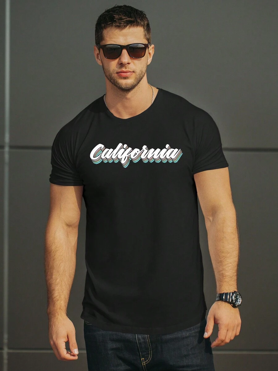 Men T-Shirts - 黑色 - 查看 1