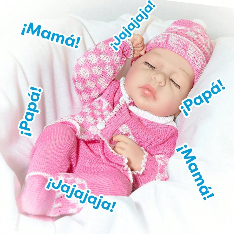 Muñeco Bebe Prematuro Mini  Premium con Sonido + Accesorios - Rosa - Ver 1