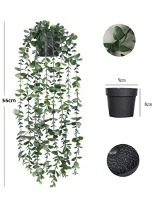 1/2/3/4 cây bạch đàn nhân tạo treo chậu nhỏ giả, trang trí nhà trong nhà ngoài trời trang trí sân vườn - màu xanh lá - Xem 2
