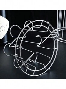 1 Pieza Portavasos De Diseño De Bandeja Para Vasos Y Vidrios, Almacenamiento De Drenaje Y Colgador De Tazas Para La Cocina Del Hogar - plata - Ver 5