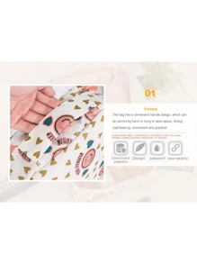 Large Capacity Waterproof Portable Organizer Bags Multi-Compartment Fashion Zipper Holder Boxes Multifunctional Bag Travel Accessories For Women RANDOM COLORS