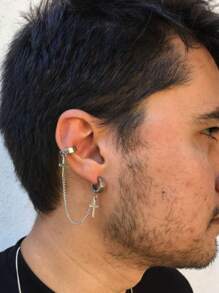 Men's Earrings - Silver - View 2
