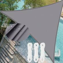 1PC Sun Shade Sail Triangle Rectangle Square Waterproof 98% UV Block Awning Shade Sails Canopy Sunscreen Cover Tents For Patios Garden Swimming Pool Outdoor Camping With Installation Diy Ropes, Light Grey