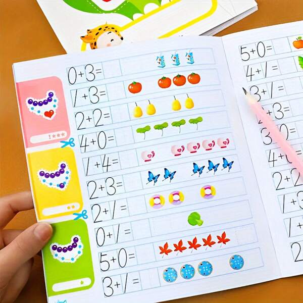 Math Learning Book For Children Aged 5-10, Kindergarten Kids' Toy Picture Exercise Book, 35 Pages Per Book (Random Cover Styles)Arabic Book,Math Counters,Learning Books Kids,Kids Books,Math Book,Kids Toys